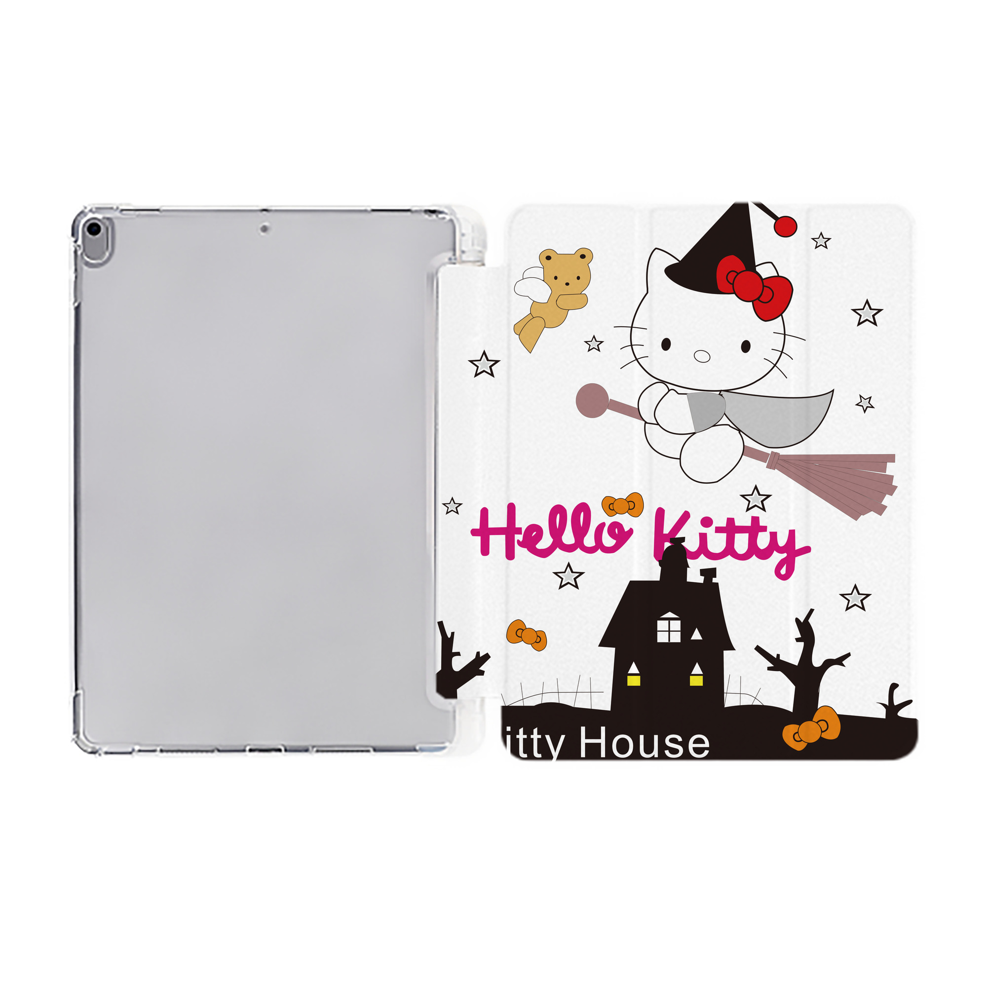 （画像用） Hello Kitty ハローキティ IPad ケース ペン収納付き 三つ折りスタンド PUレザー×シリコン 対応機種9.5/10.5/10.9インチ